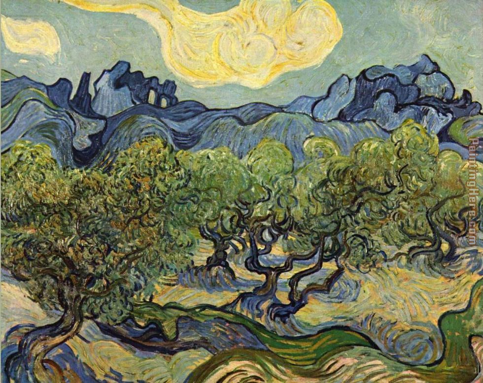 Landscape with Olive Trees painting - Vincent van Gogh Landscape with Olive Trees art painting